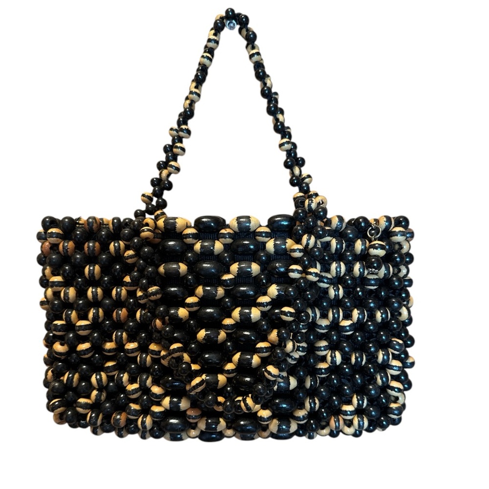 Vintage Walborg Wood Beaded Bag